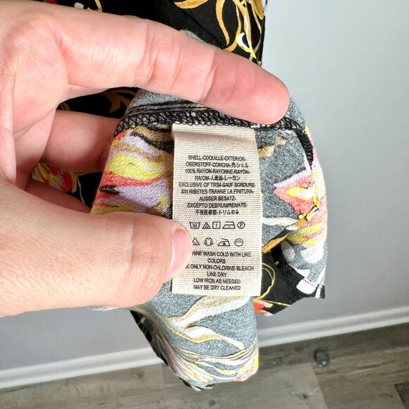 Free People Bella Floral Print Tunic Flowy Bohemian Flared Sleeve Top Sz Medium - Picture 5 of 7